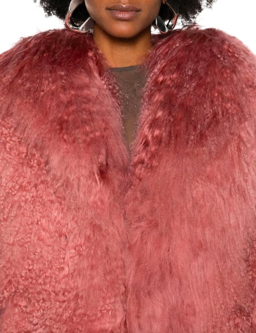 The Attico Short Coat Vintage Rose Roze