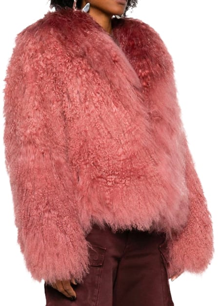 The Attico Short Coat Vintage Rose Roze