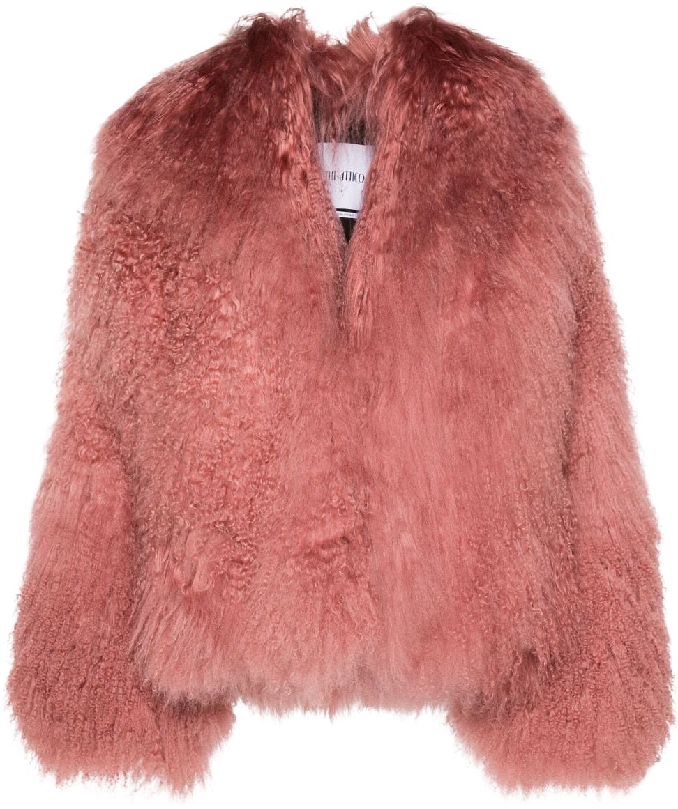 The Attico Short Coat Vintage Rose Roze
