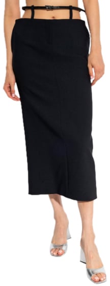 The Attico Midi Skirt Black Zwart