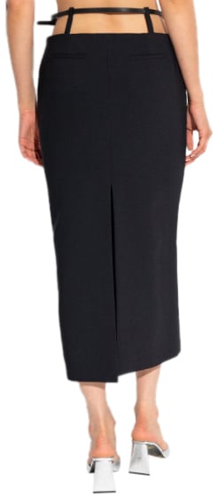 The Attico Midi Skirt Black Zwart