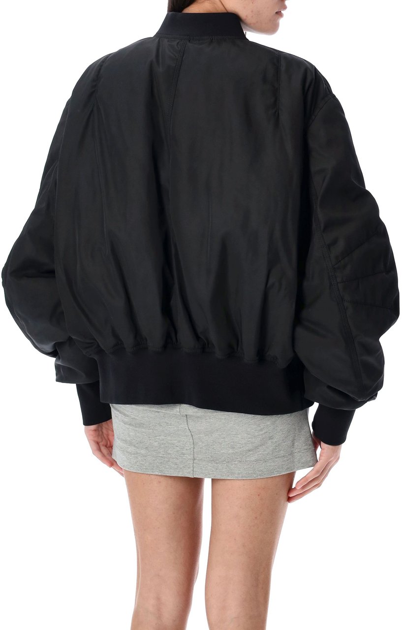 The Attico Anja Bomber Nylon Nero Zwart