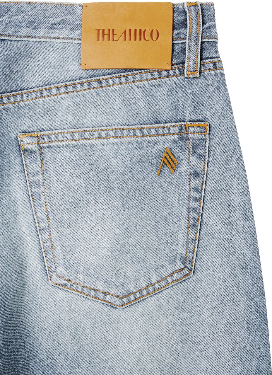 The Attico Sky Blue Long Pant Cotton Jeans Grijs