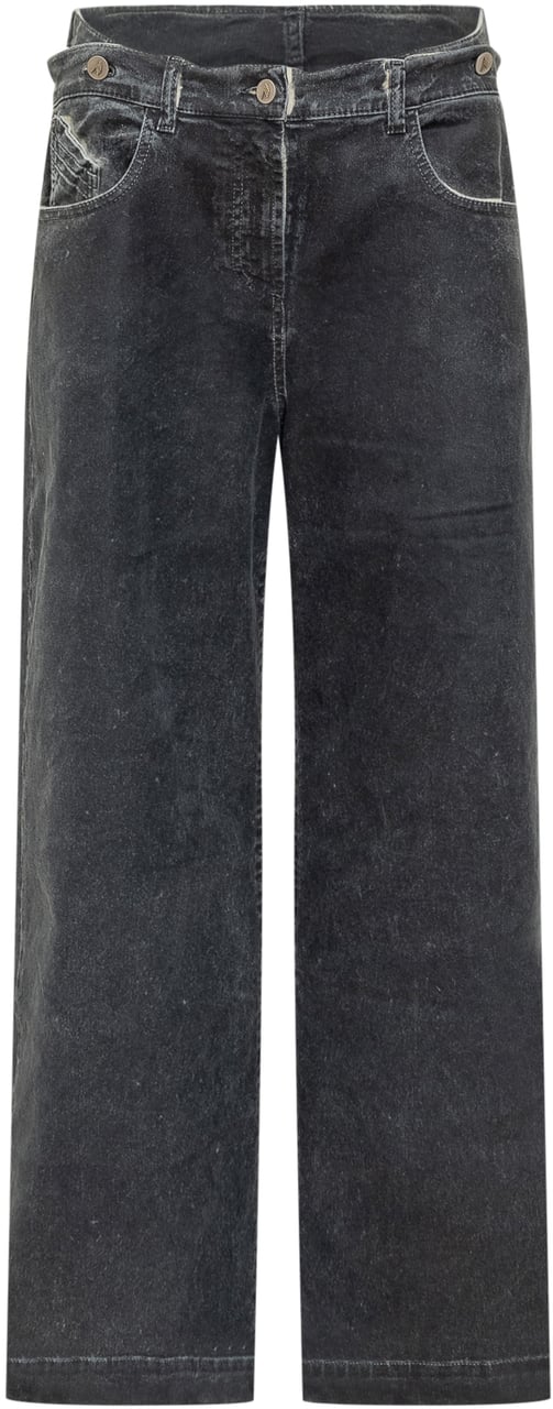 The Attico Pantaloni Logo Canvas Zwart