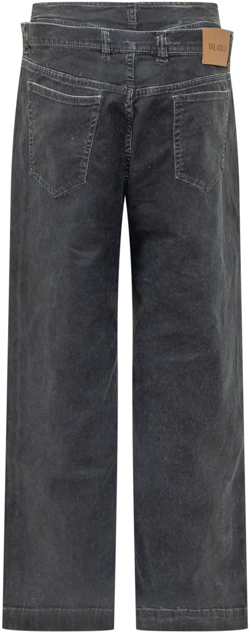 The Attico Pantaloni Logo Canvas Zwart