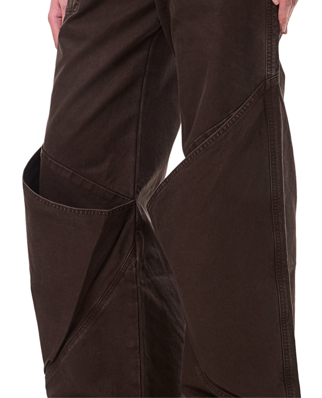 The Attico Baggy Long Trousers With Overlapping Panels And Pocket Details Bruin