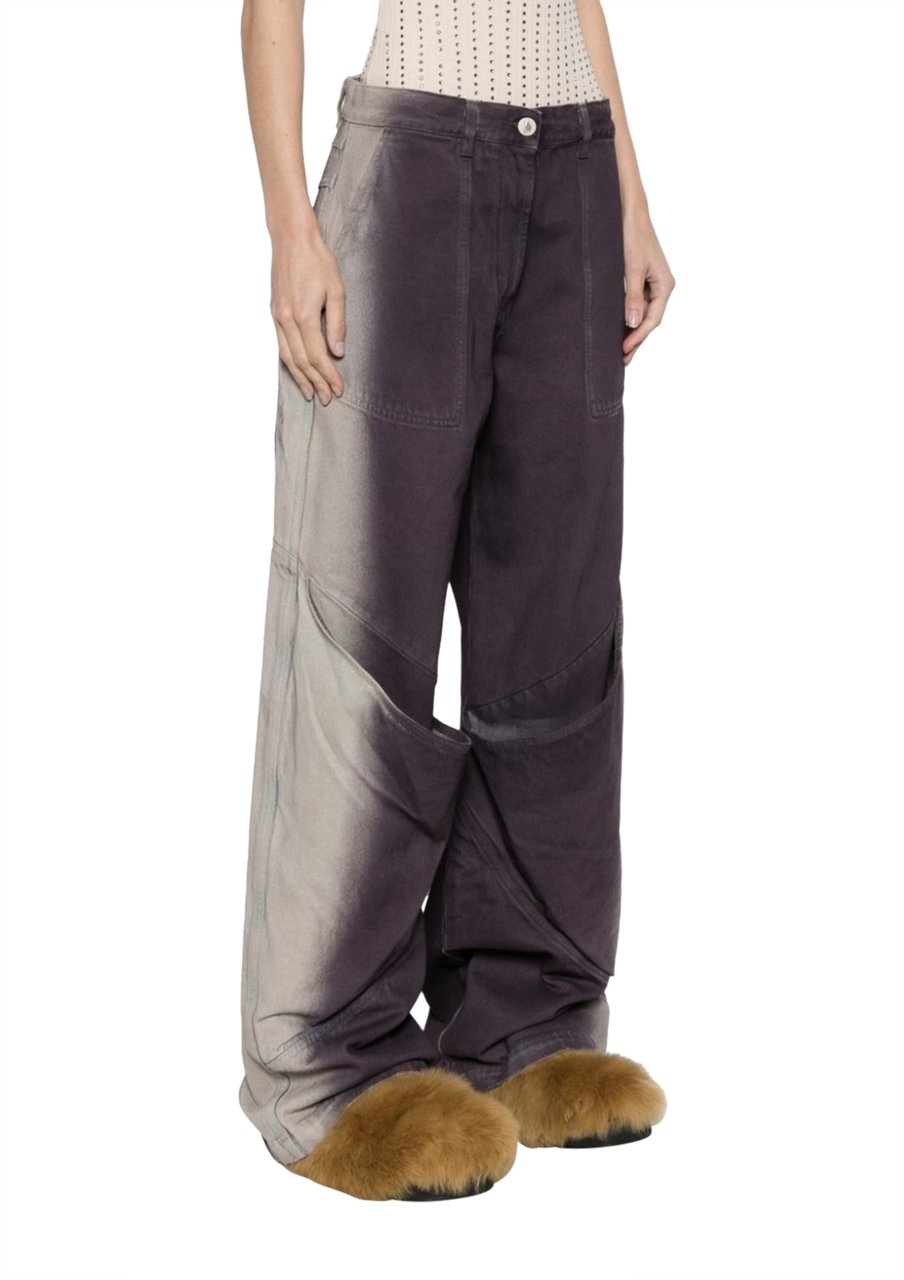 The Attico Long Pant Purple/white Wit