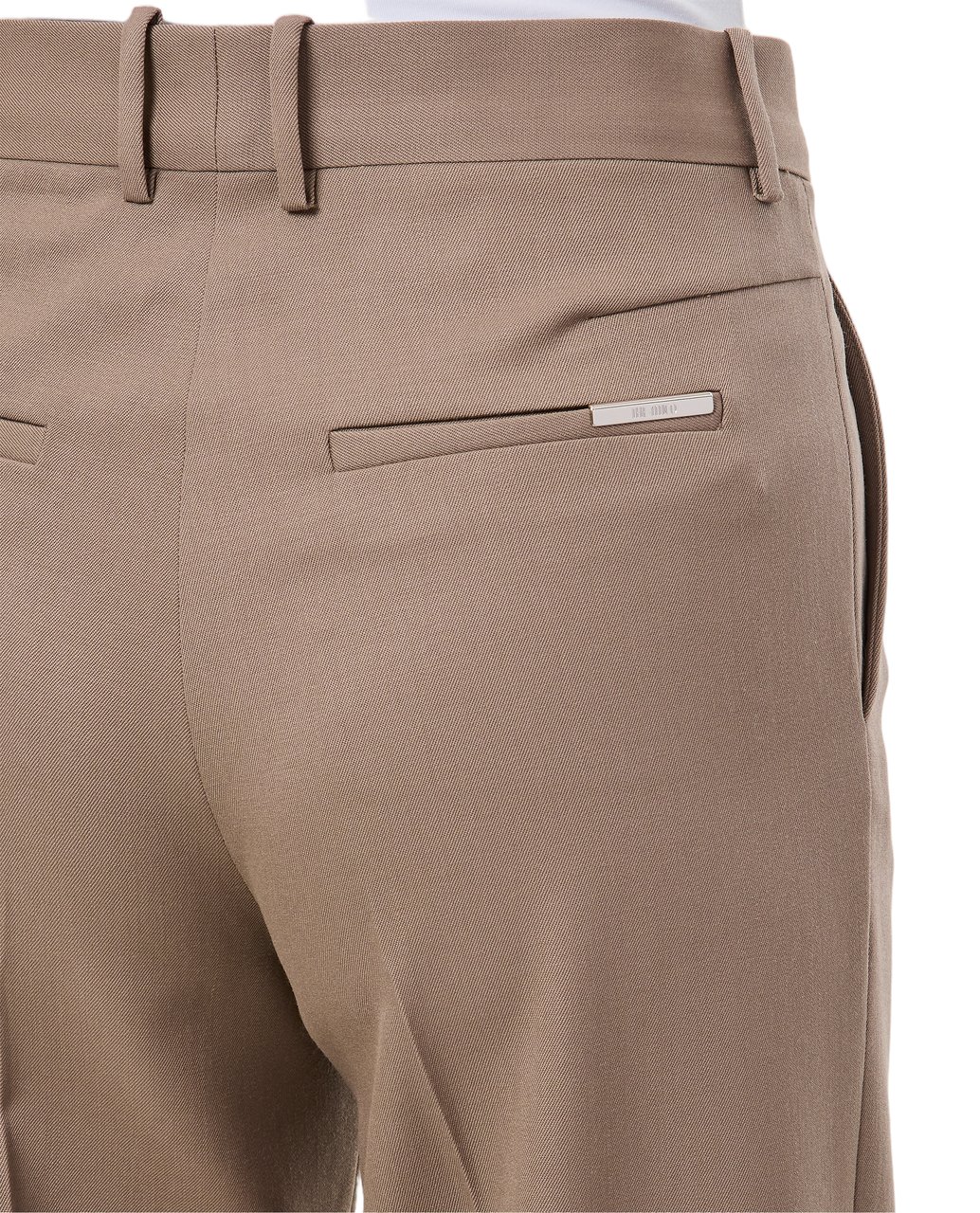 The Attico Tailored Wide-Leg Gabardine Trousers With Metal Detail Bruin