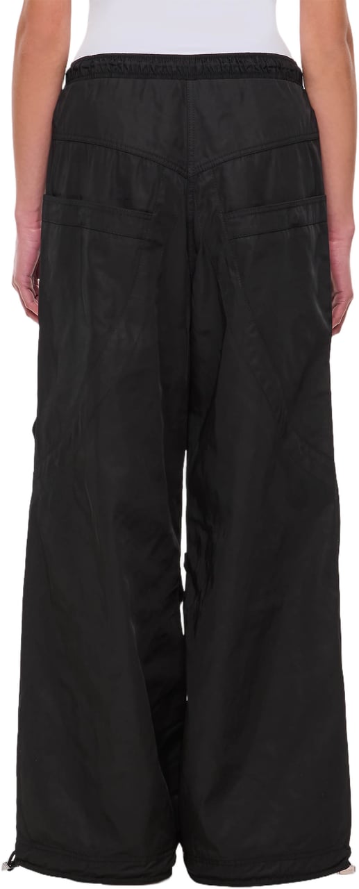 The Attico Oversized Nylon Trousers With Utility Pockets And Adjustable Hem Zwart