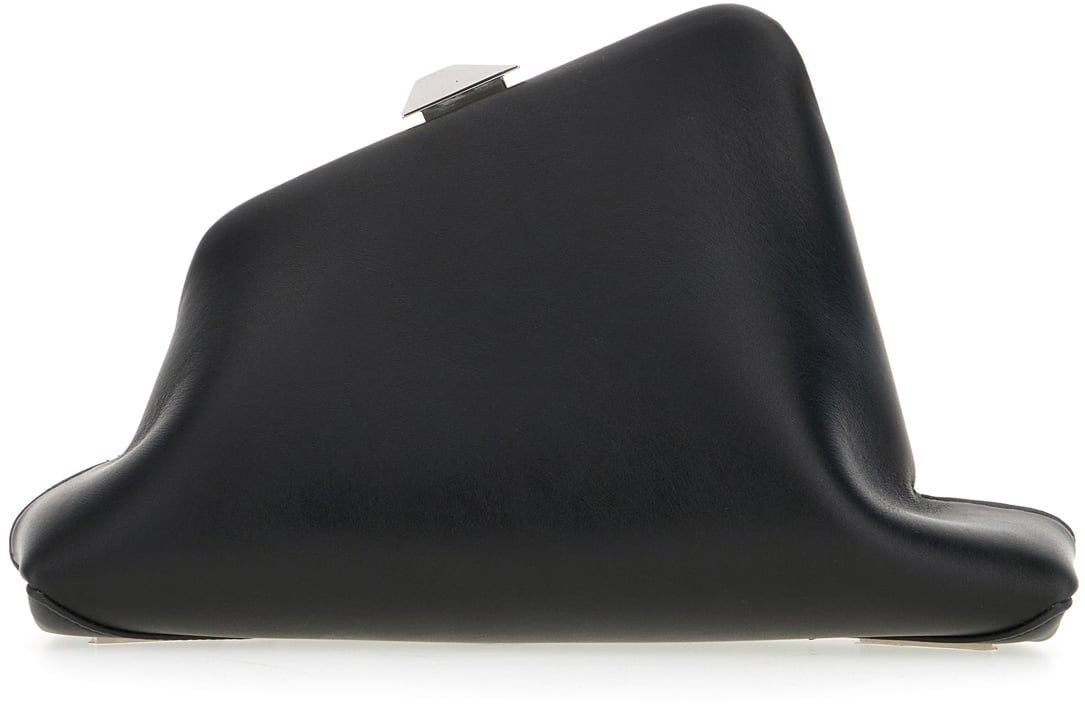 The Attico The Attico Black leather small Day Off clutch Zwart