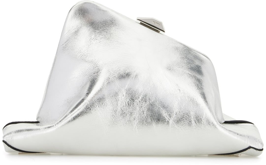 The Attico The Attico Silver leather small Day Off clutch Zilver