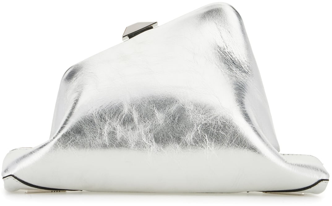 The Attico The Attico Silver leather small Day Off clutch Zilver