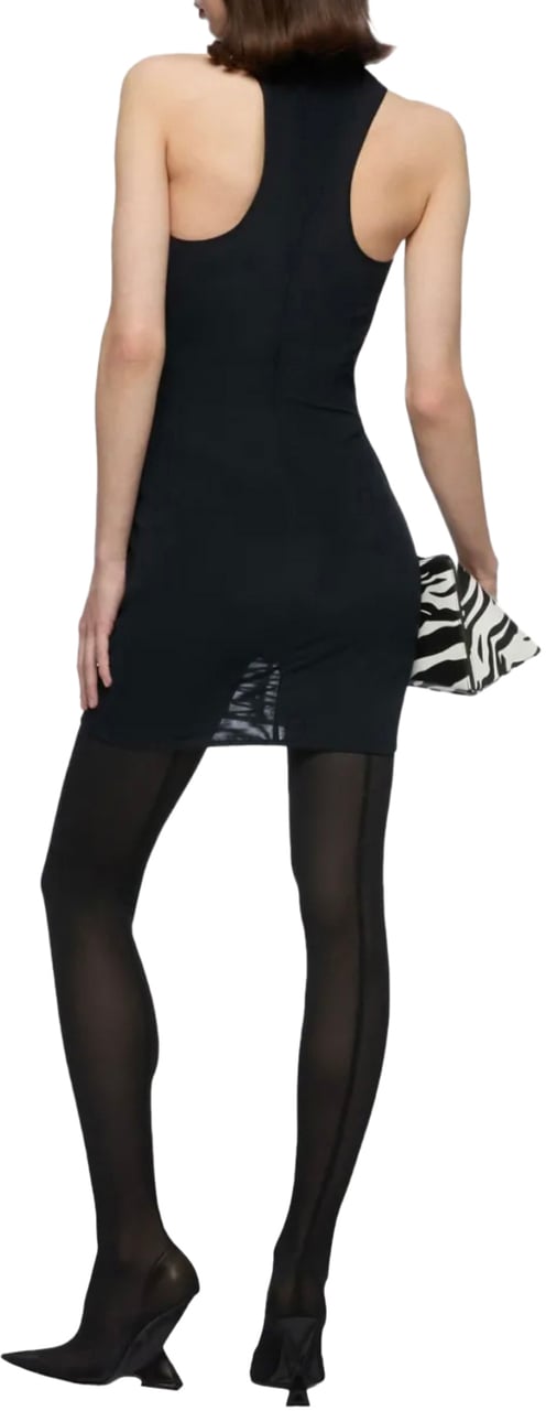 The Attico Mini Dress Soutache Embroidered Tulle Zwart