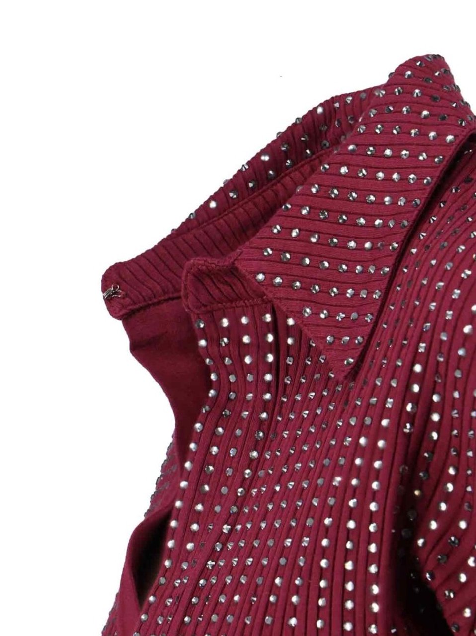 The Attico Mini Dress With Deep V-Neckline Maroon