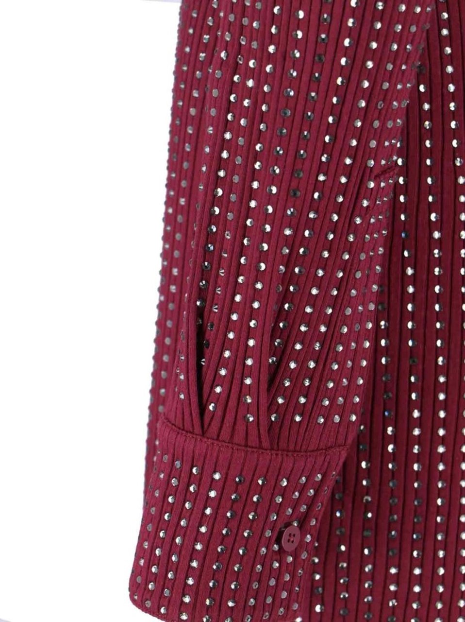 The Attico Mini Dress With Deep V-Neckline Maroon