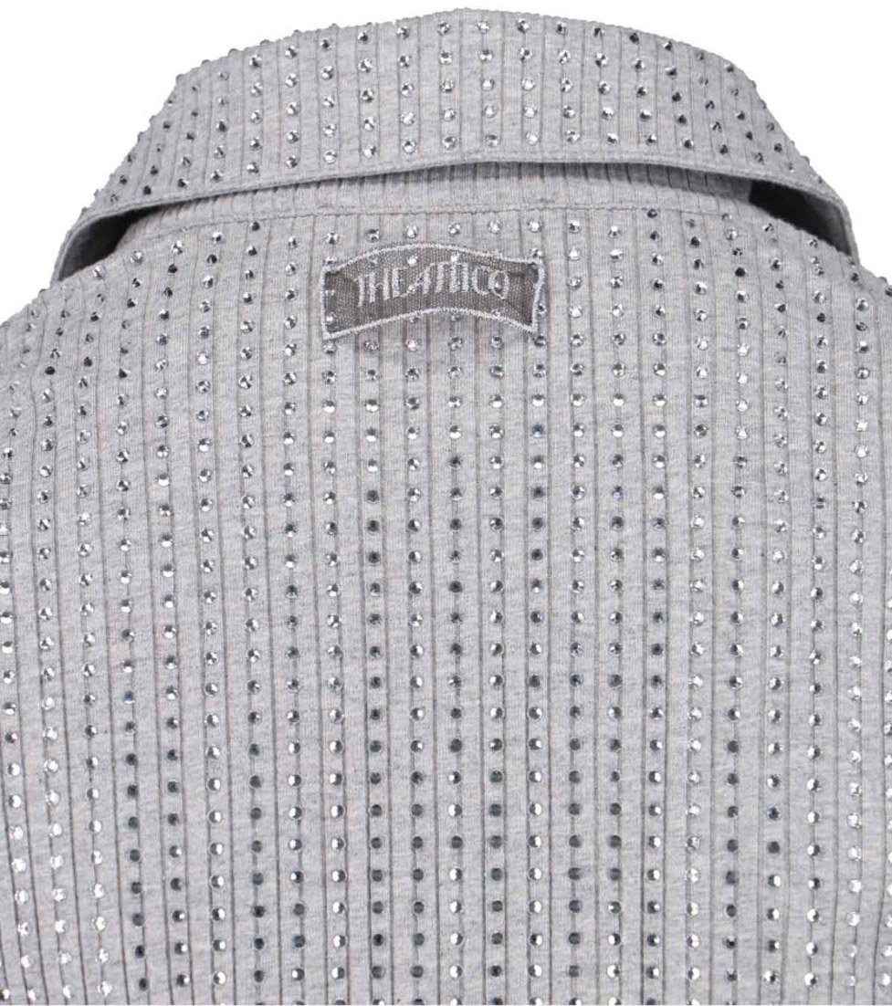 The Attico Fitted Grey Mini Dress With Reflective Embellishments Grijs