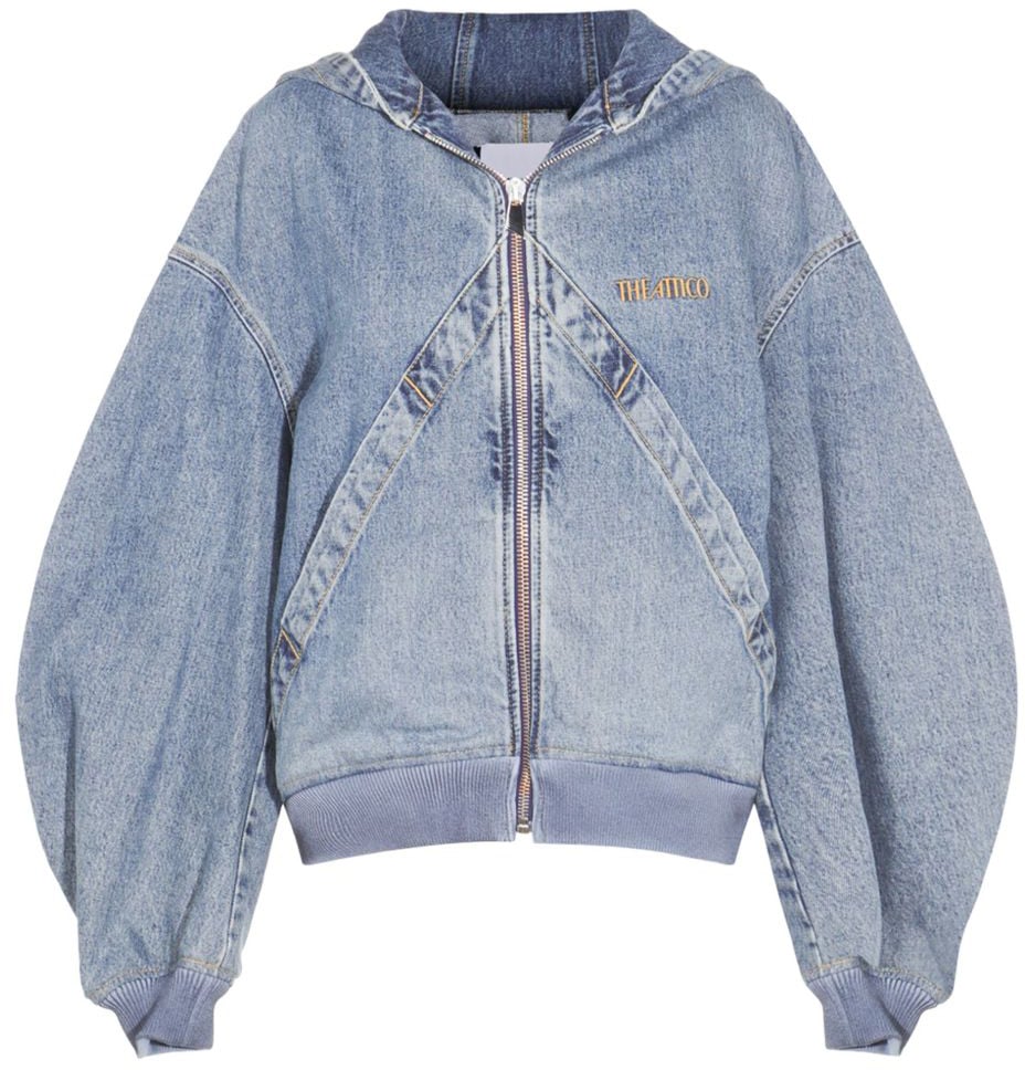 The Attico Coats Clear Blue Blauw