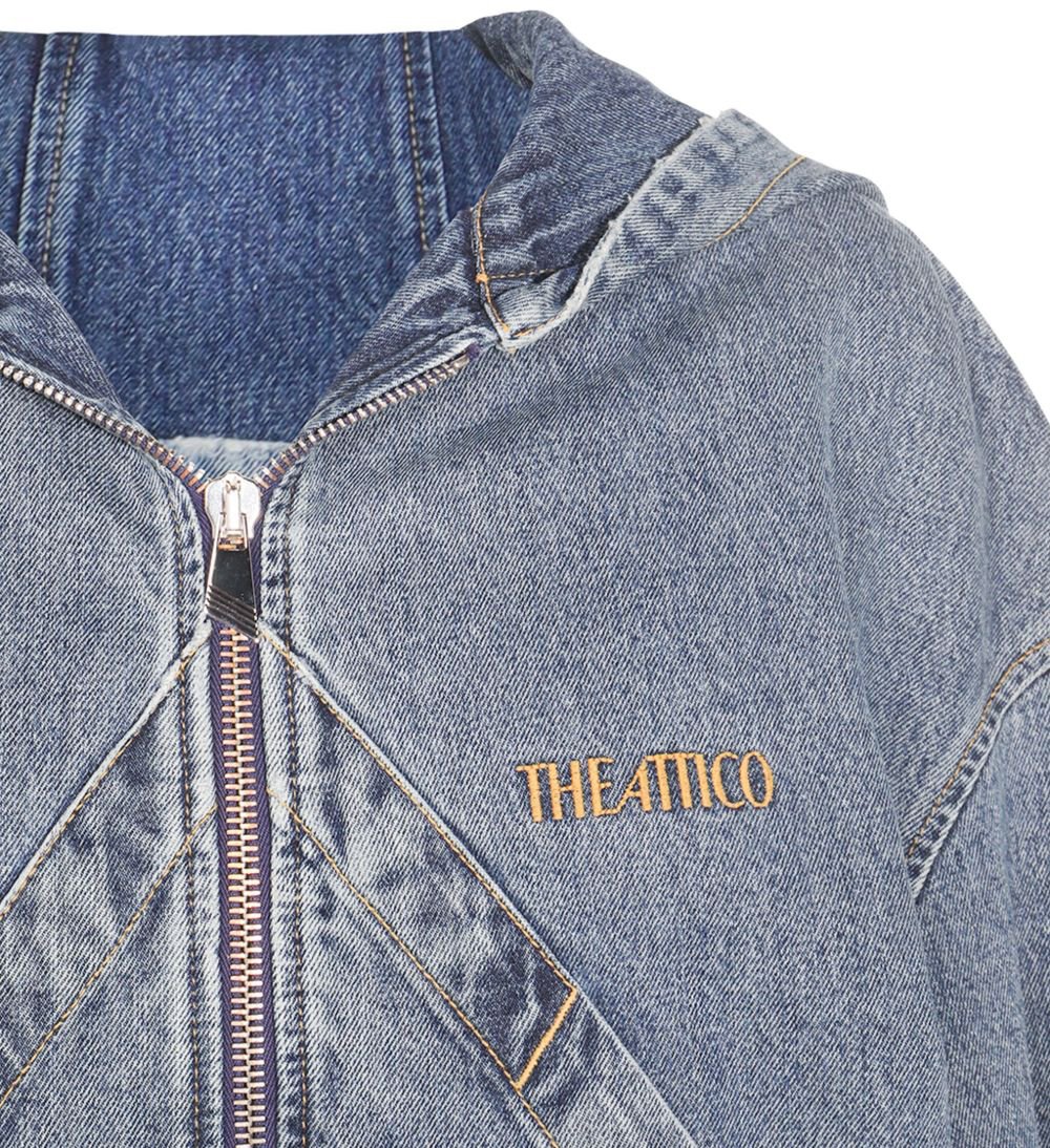 The Attico Coats Clear Blue Blauw