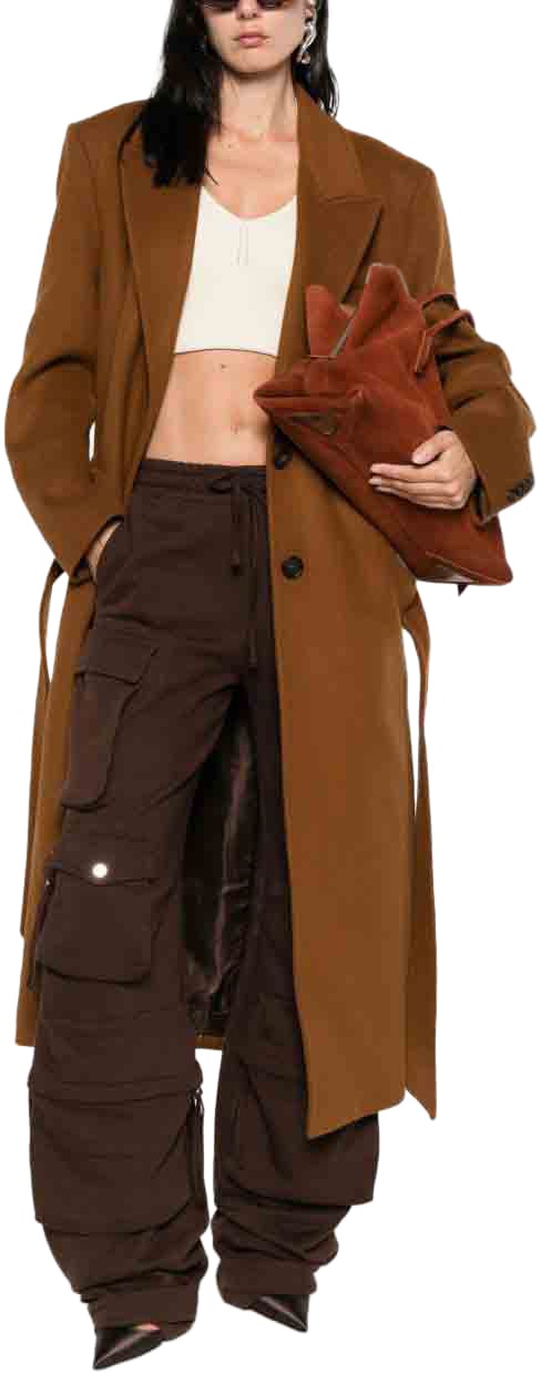 The Attico Coats Camel Beige