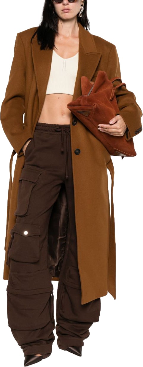 The Attico Coats Camel Beige