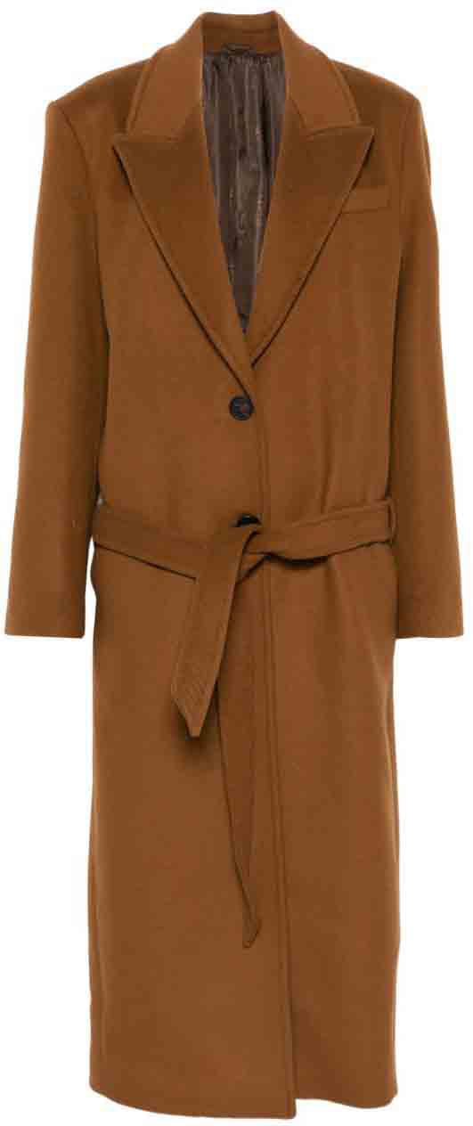 The Attico Coats Camel Beige