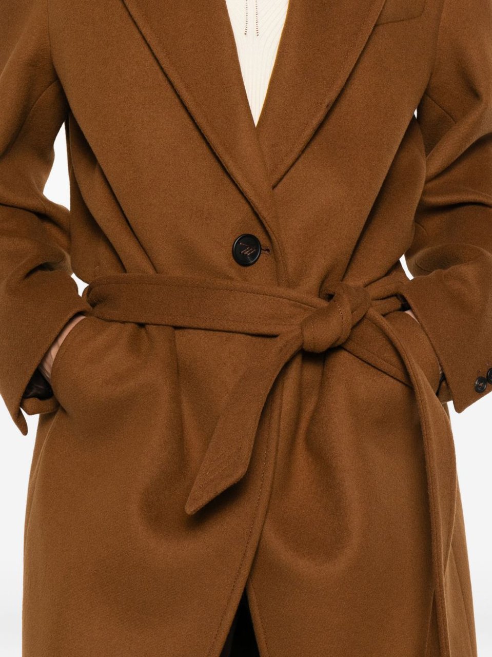 The Attico Coats Camel Beige