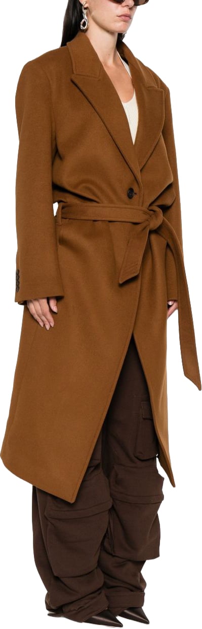 The Attico Coats Camel Beige