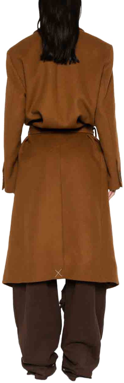 The Attico Coats Camel Beige
