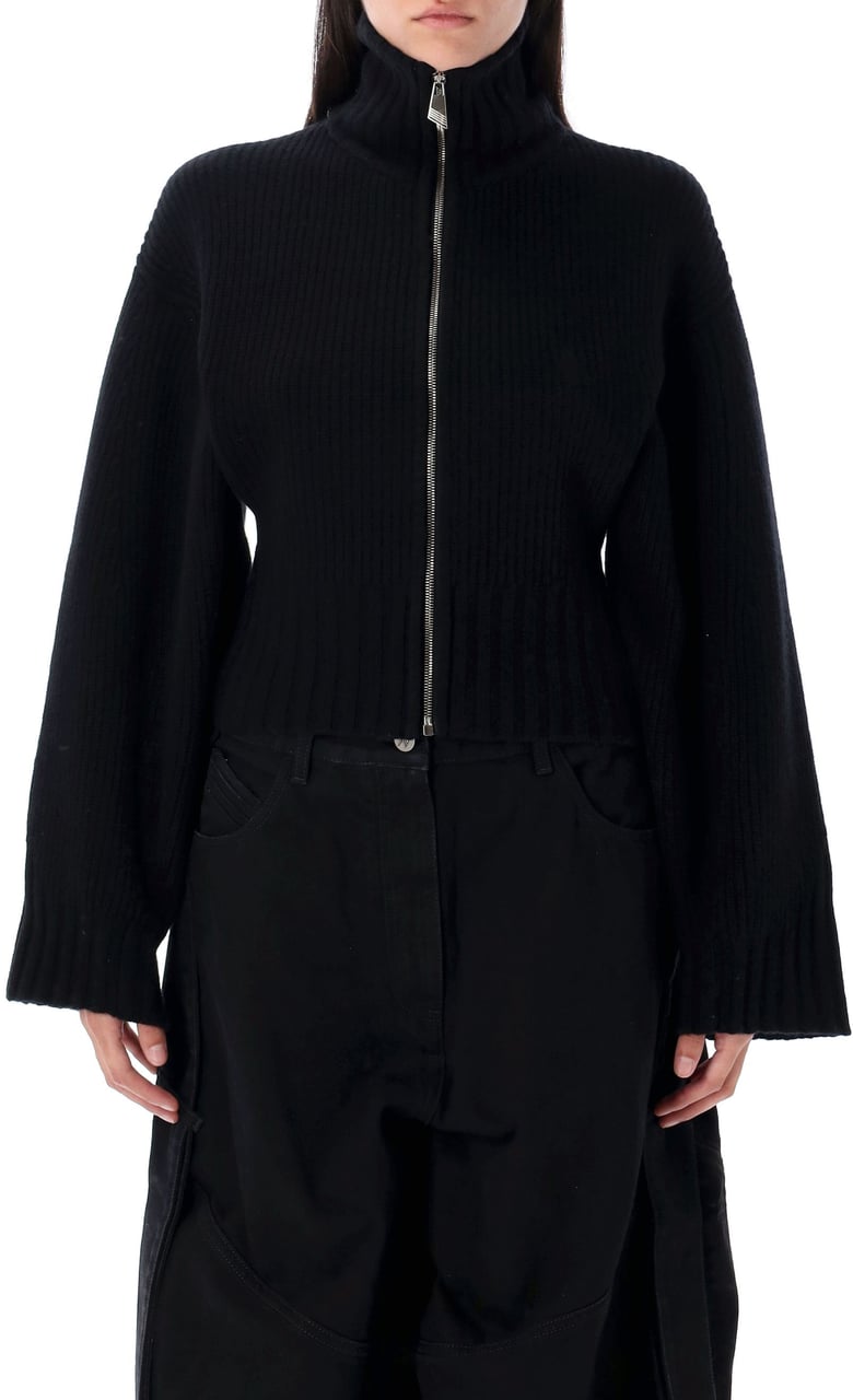 The Attico Zip Knit Nero Zwart