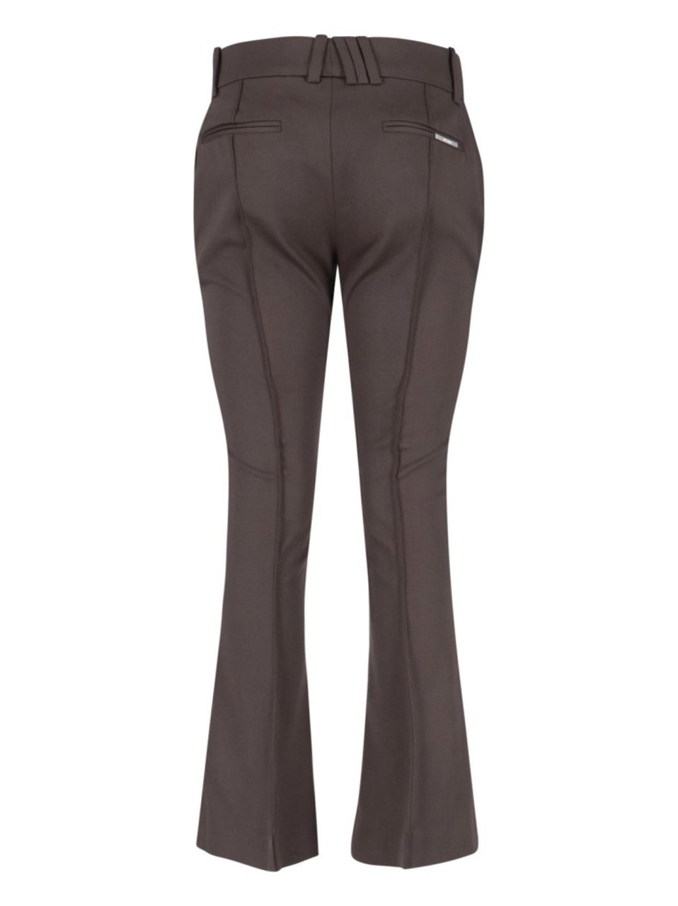 The Attico High-Waisted Bootcut Trousers With Silver Logo Detail Bruin
