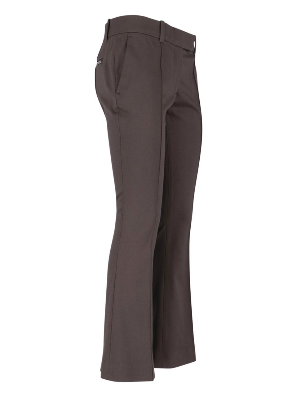 The Attico High-Waisted Bootcut Trousers With Silver Logo Detail Bruin