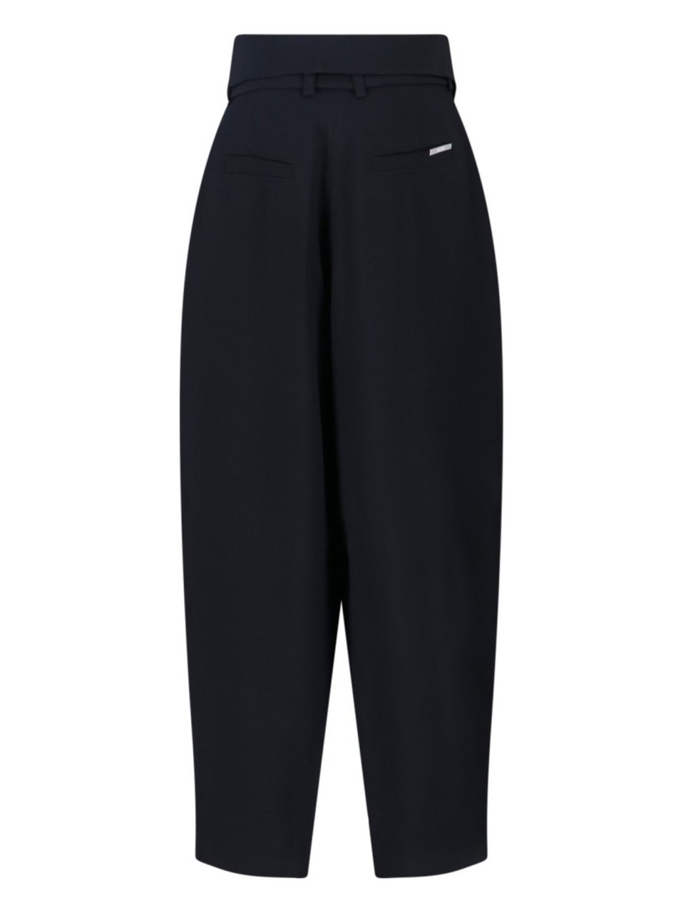 The Attico Cropped Black Trousers With High Waist Zwart