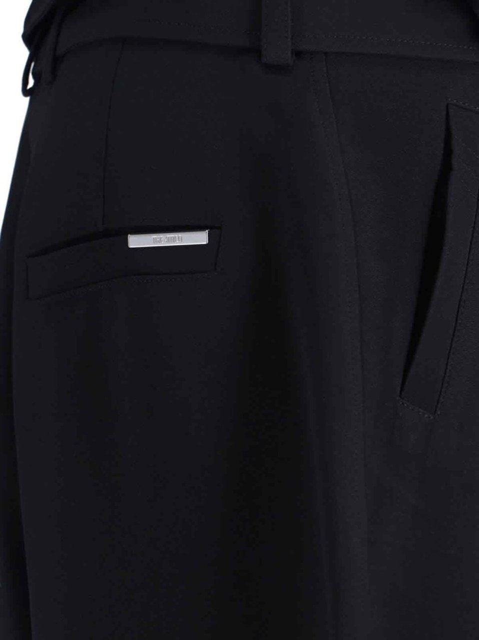 The Attico Cropped Black Trousers With High Waist Zwart