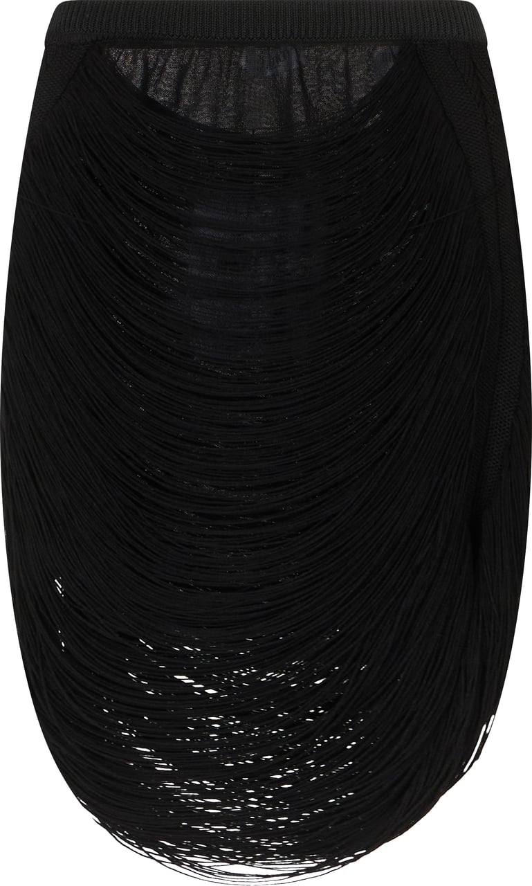 The Attico Mini skirt with fringes Zwart