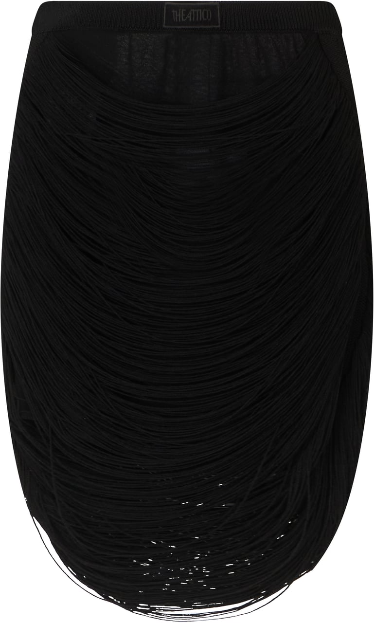 The Attico Mini skirt with fringes Zwart
