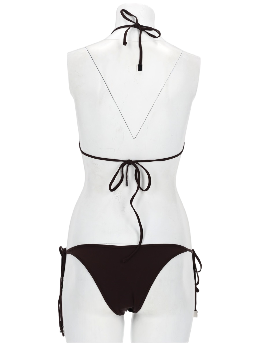 The Attico Perforated Triangle Top Bikini Set Wit