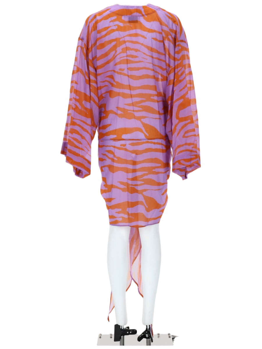 The Attico Animal Print Plunging V Dress Roze