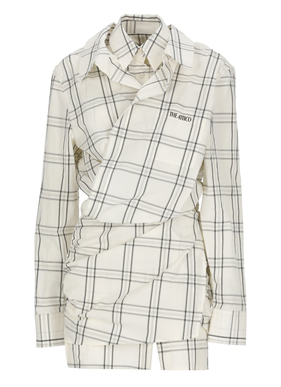The Attico Structured Shirt-Style Dress with Asymmetrical Hem Wit