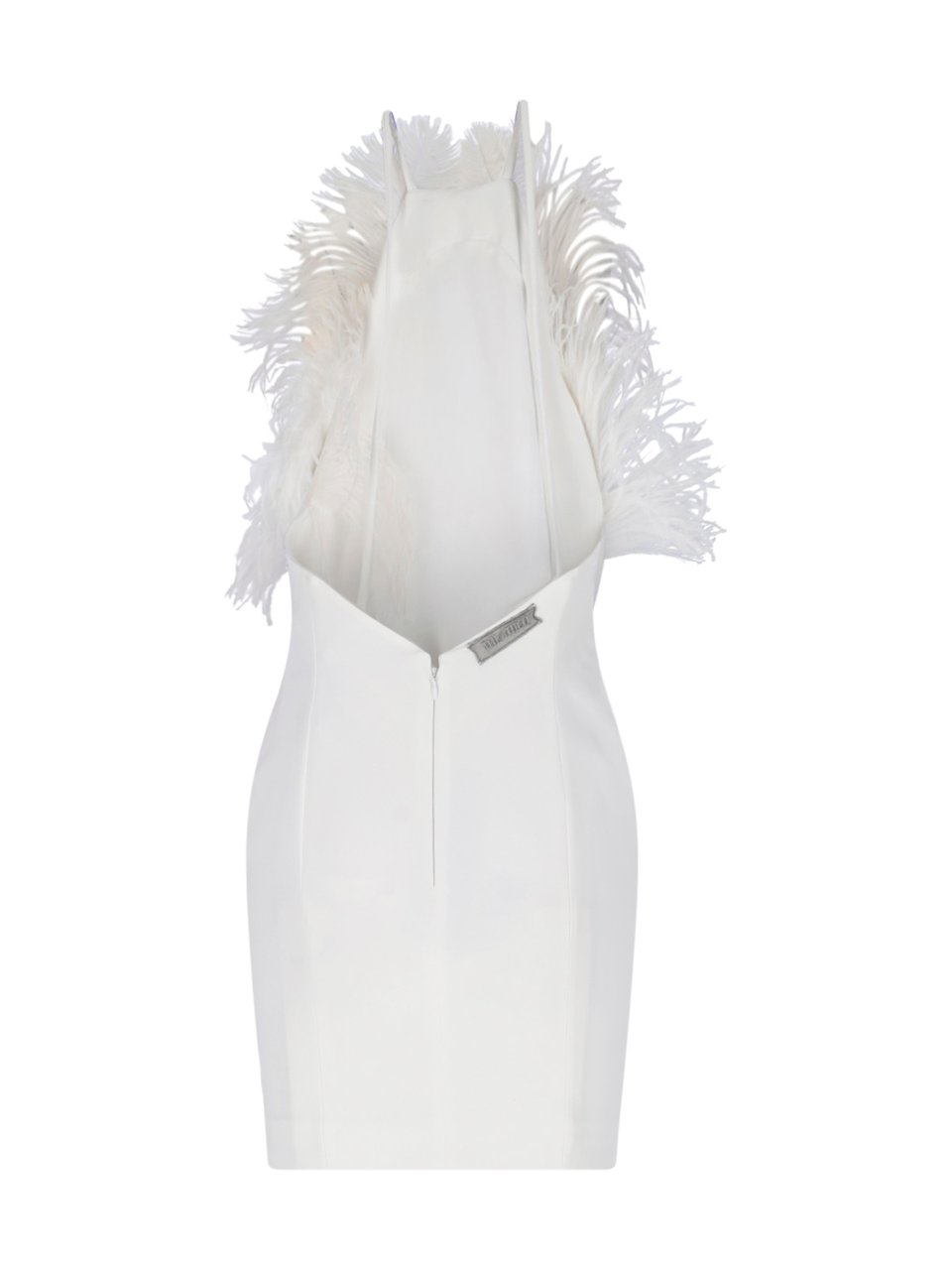 The Attico Mini Feather Dress – White Neutraal
