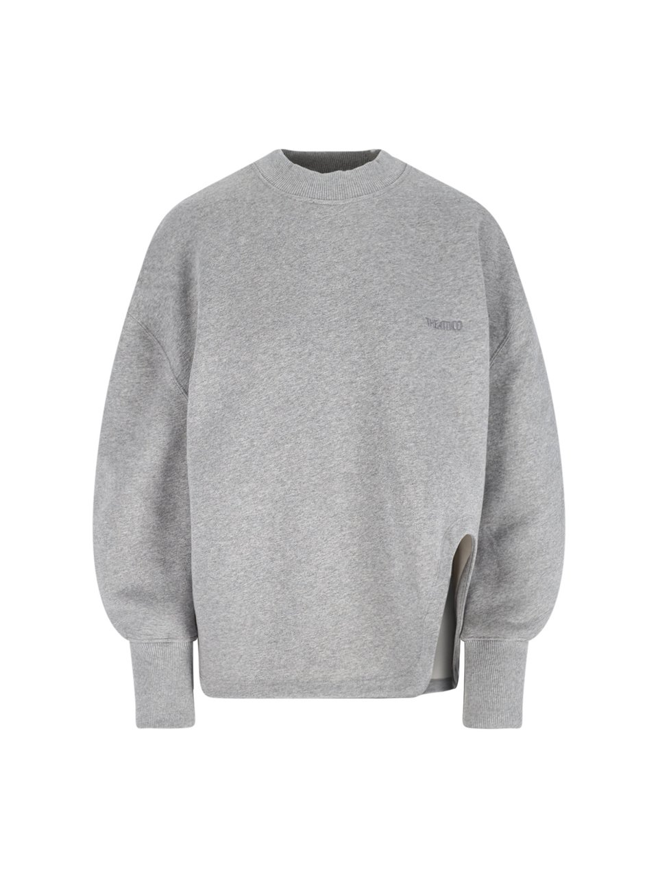 The Attico Oversized Knit Sweater with Curved Hem Wit