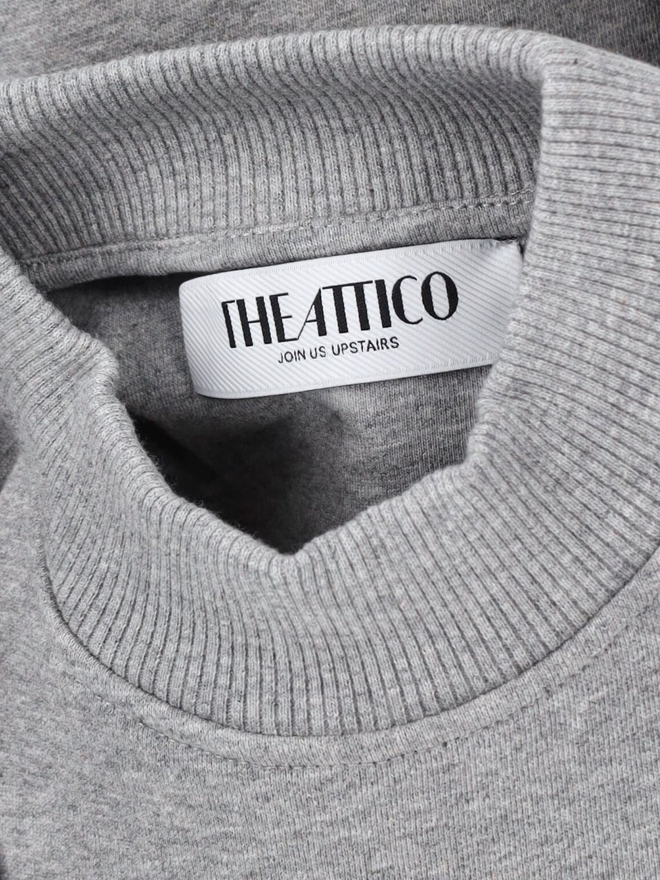 The Attico Oversized Knit Sweater with Curved Hem Wit
