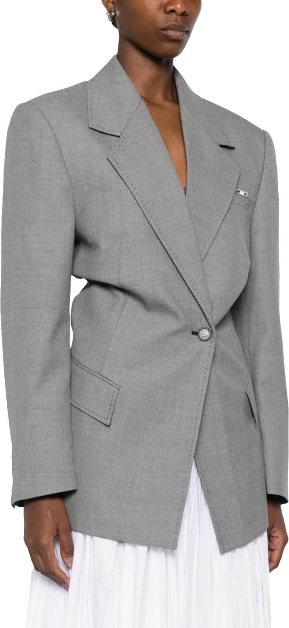 The Attico Blazer White/black Wit