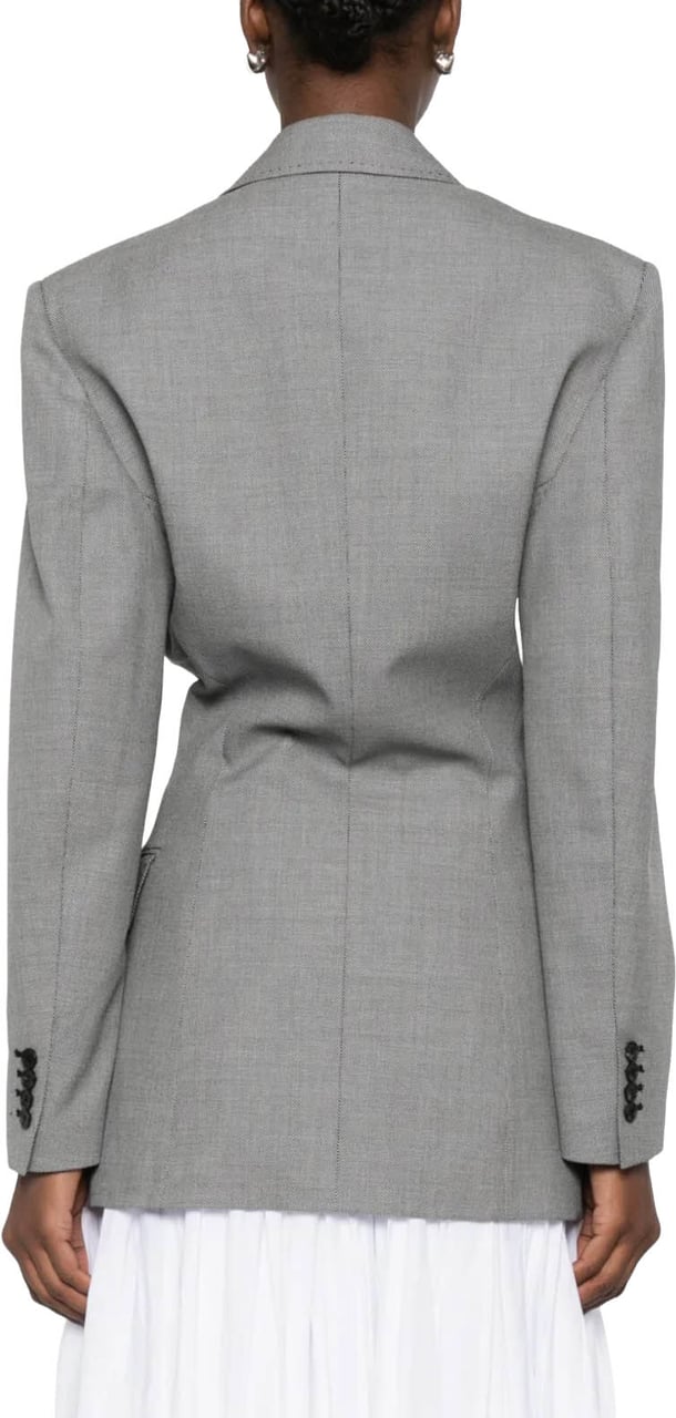 The Attico Blazer White/black Wit