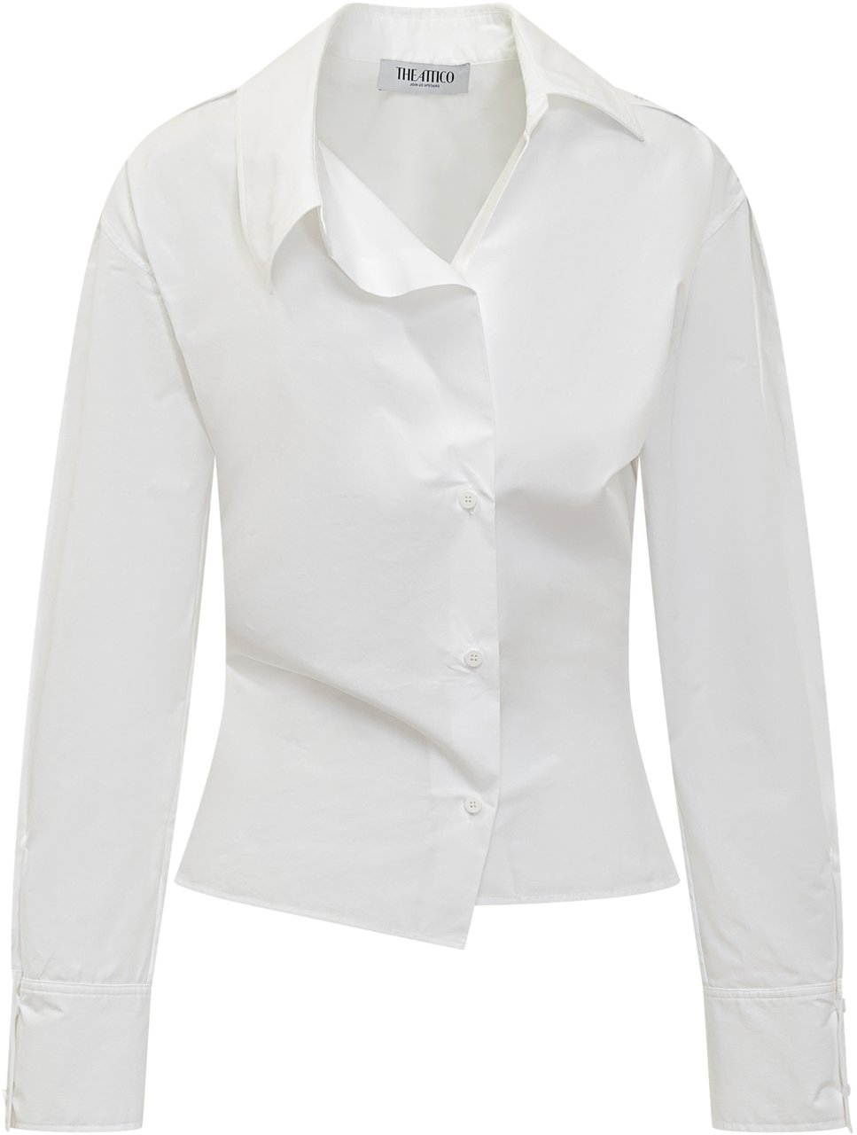 The Attico Camicia Aderente con Chiusura Asimmetrica Wit