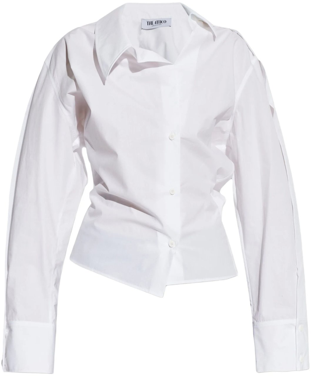 The Attico White Structured Fit Plain Shirt Wit