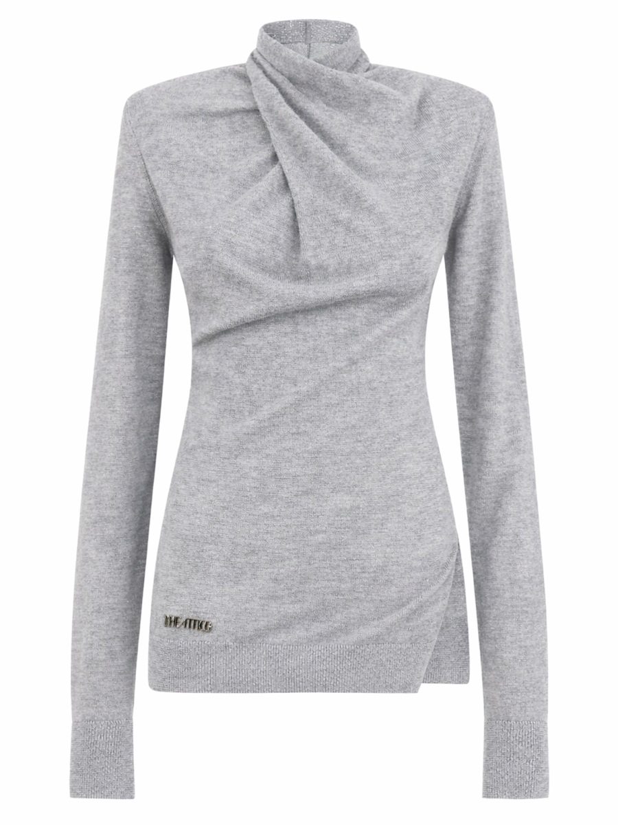 The Attico Slim-Fit Fine Knit Virgin Wool Sweater Wit