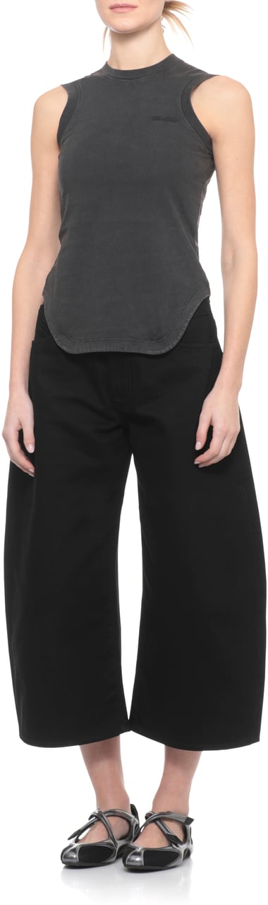 The Attico Top Black Donkergrijs