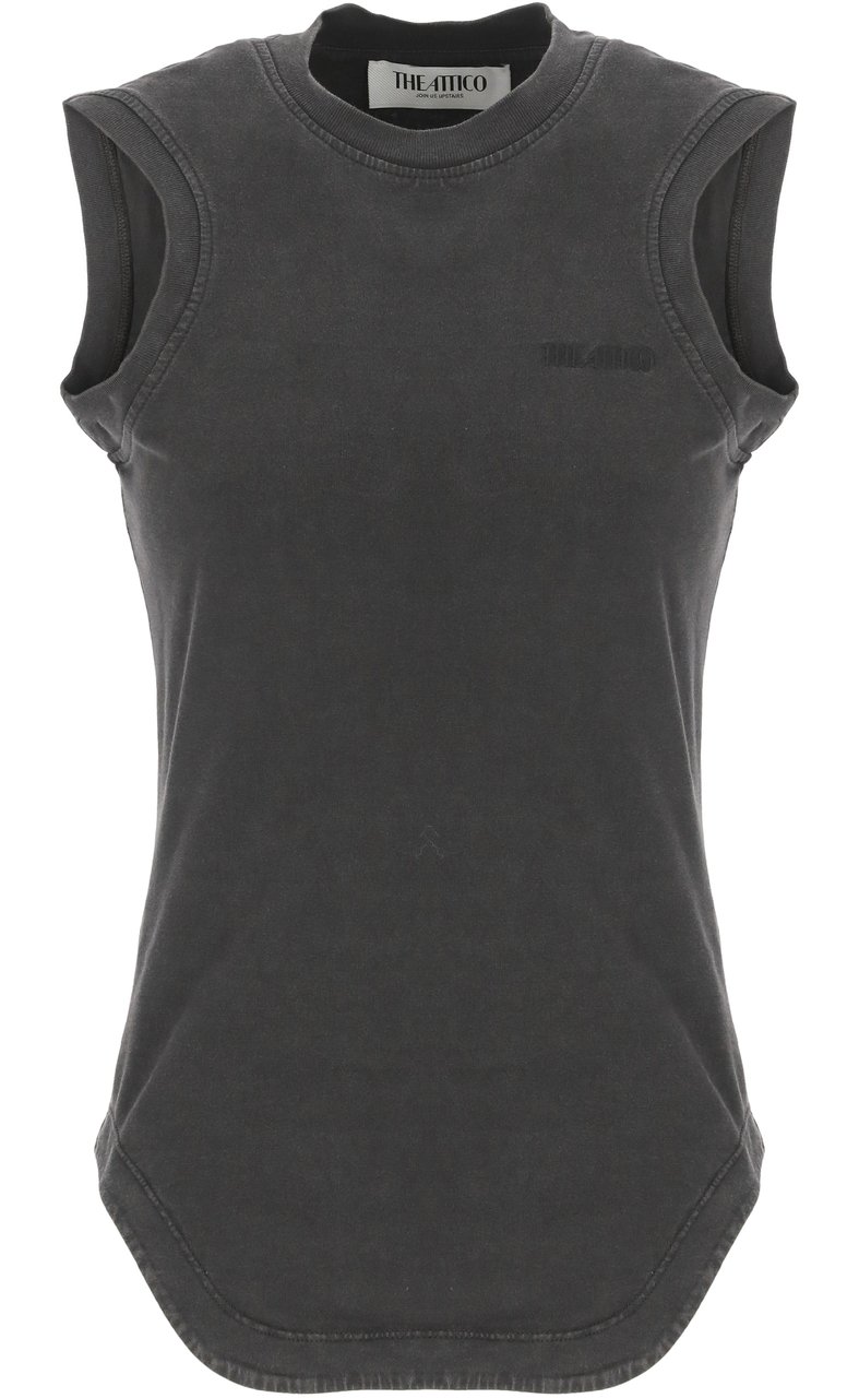 The Attico Top Black Donkergrijs