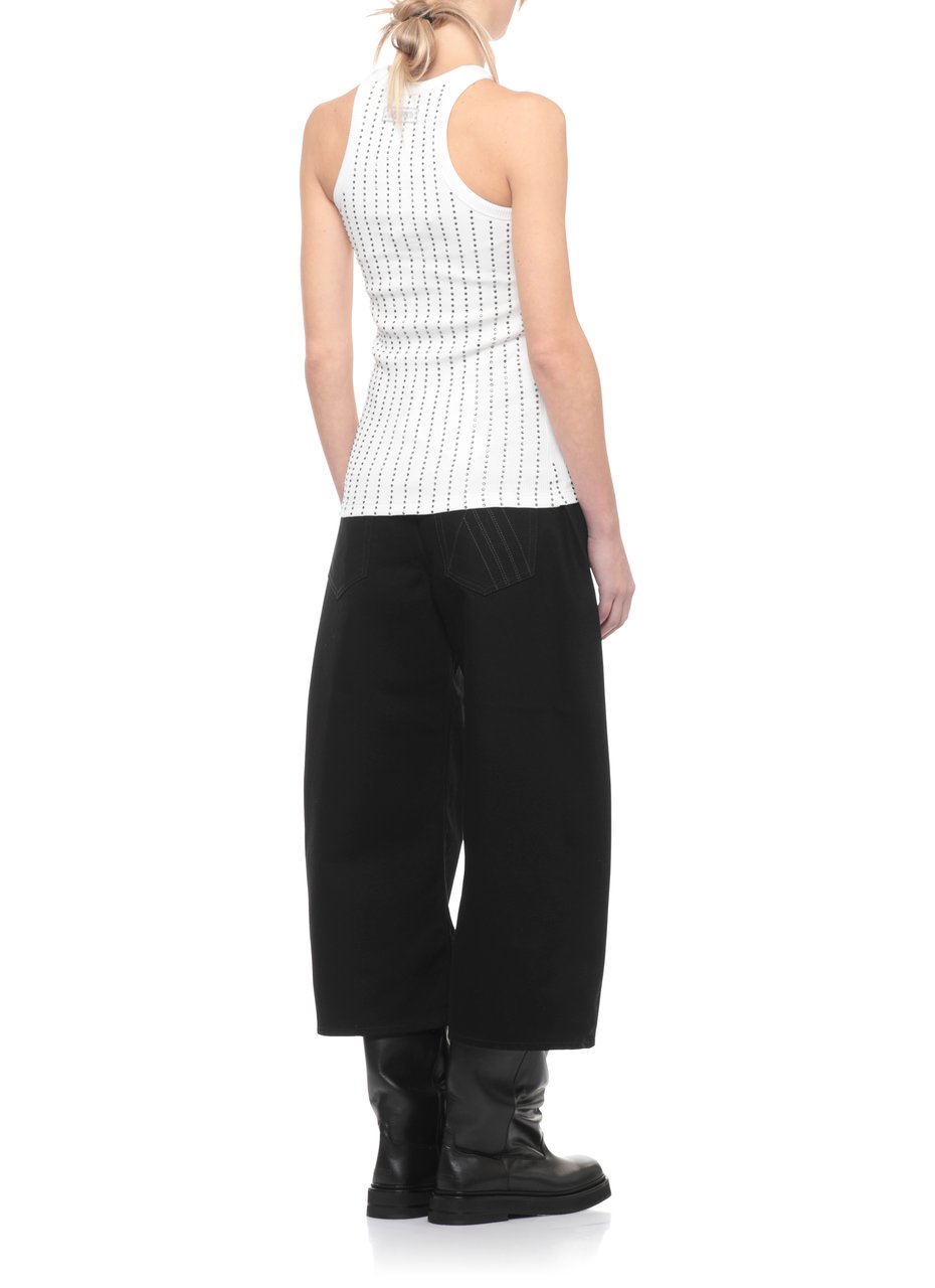 The Attico White All-Over Strass Cotton Tank Top Wit