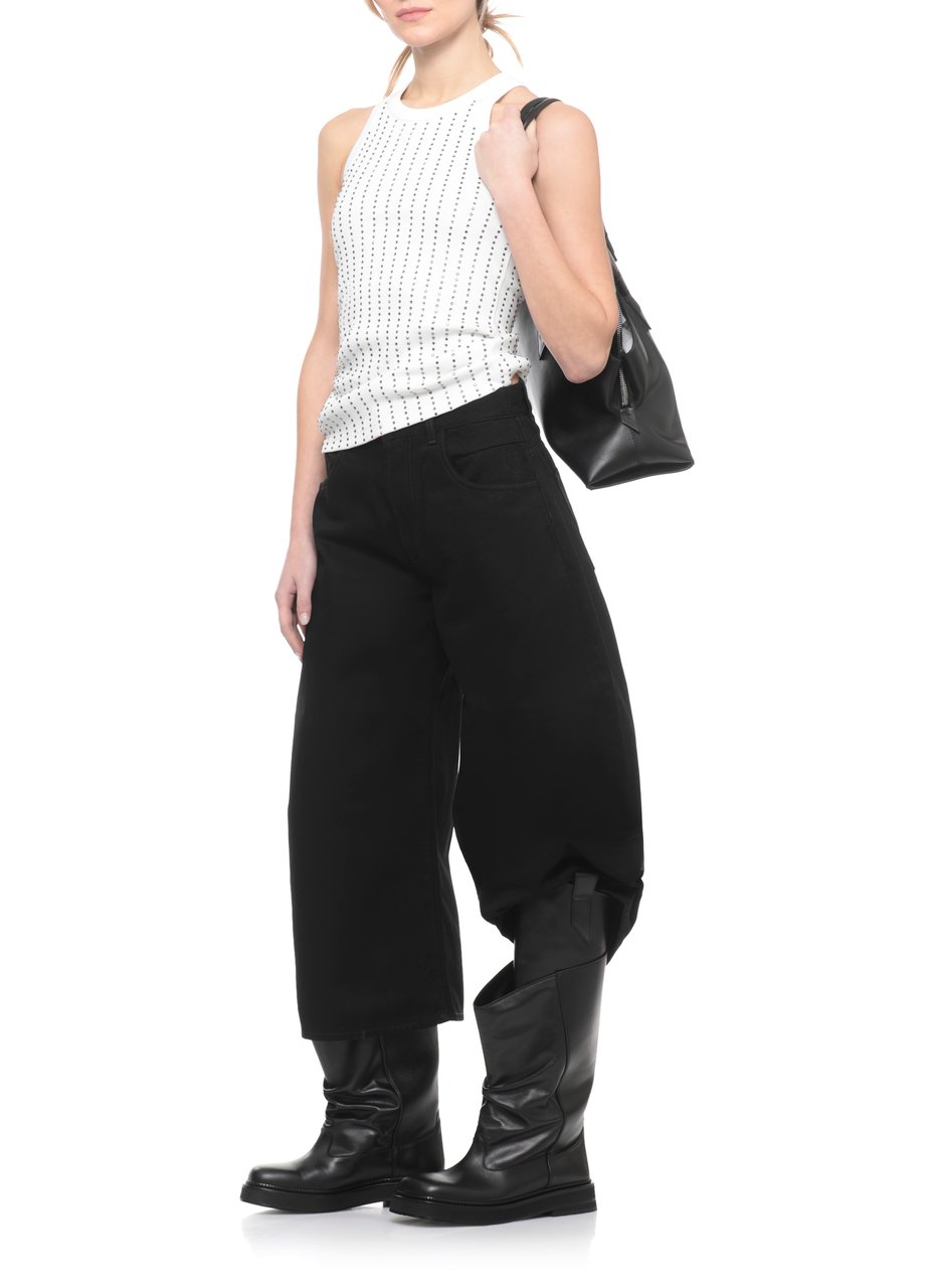 The Attico White All-Over Strass Cotton Tank Top Wit